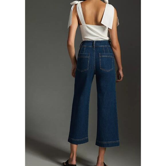 Anthropologie Pilcro Jeans Size 25 The Skipper Seamed High-Rise Crop Wide-Leg - Picture 9 of 12